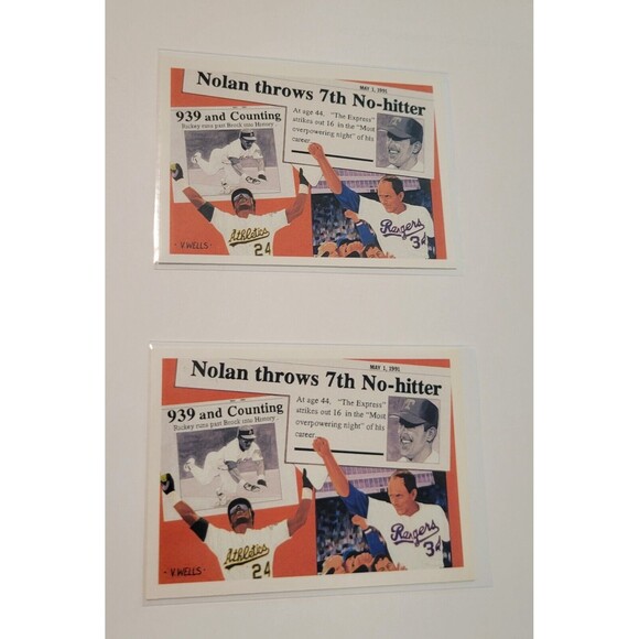 1991 Upper Deck Nolan Ryan / Rickey Henderson #SP2 "A Day to Remember" (x2) - Picture 1 of 6